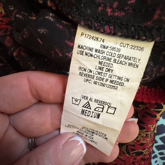 Y2K Babydoll Dress Vintage Womens M‎ Faux Wrap Floral Midi Flutter Sleeve Fairy - Picture 5 of 7